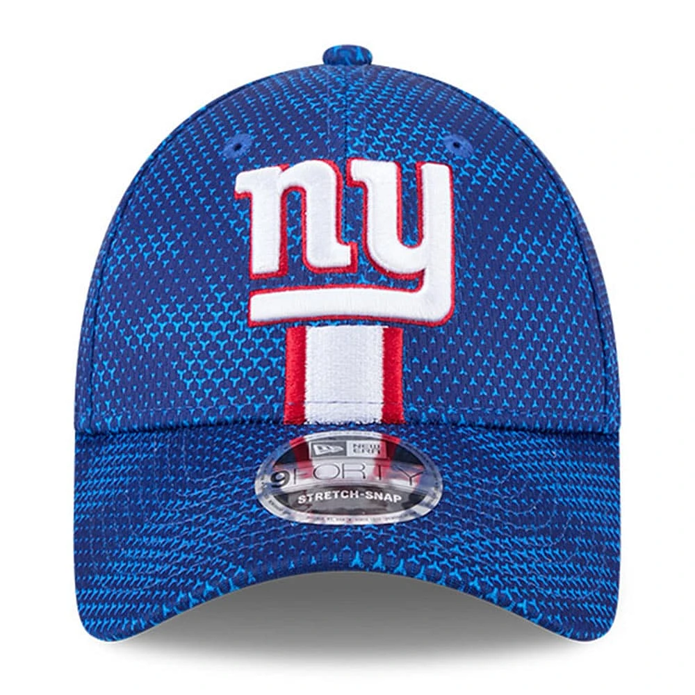 Casquette extensible à bouton-pression New Era Royal New York Giants 2024 Sideline 9FORTY pour homme