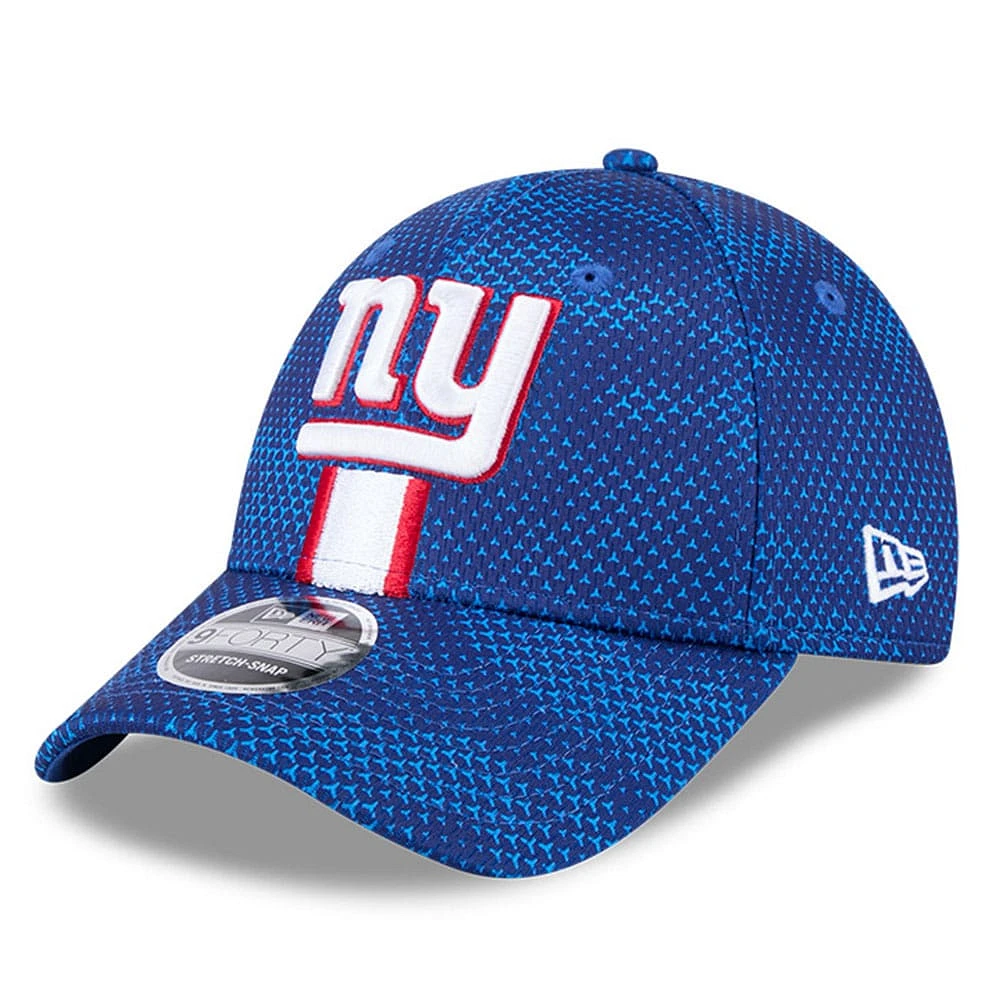 Casquette extensible à bouton-pression New Era Royal New York Giants 2024 Sideline 9FORTY pour homme