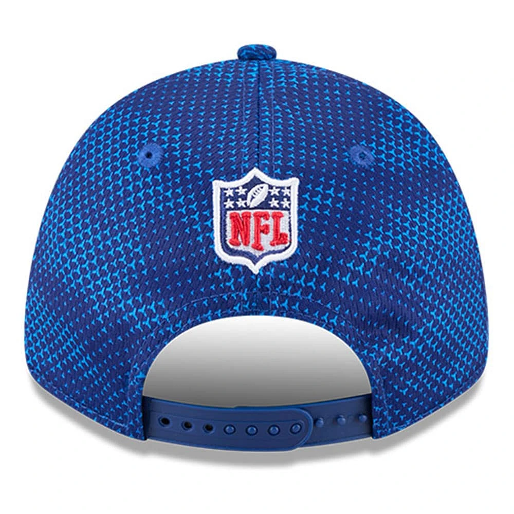 Casquette extensible à bouton-pression New Era Royal New York Giants 2024 Sideline 9FORTY pour homme