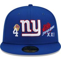 Men's New Era Royal York Giants 4x Super Bowl Champions Count The Rings - Fitted Hat