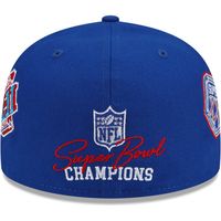 Men's New Era Royal York Giants 4x Super Bowl Champions Count The Rings - Fitted Hat