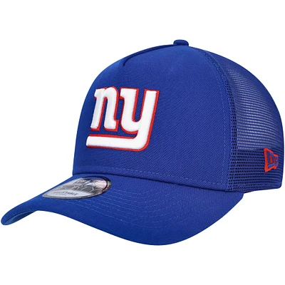 Men's New Era Royal New York Giants  A-Frame Trucker 9FORTY Adjustable Hat