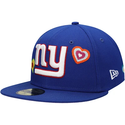 Men's New Era Royal York Giants Chain Stitch Heart 59FIFTY Fitted Hat