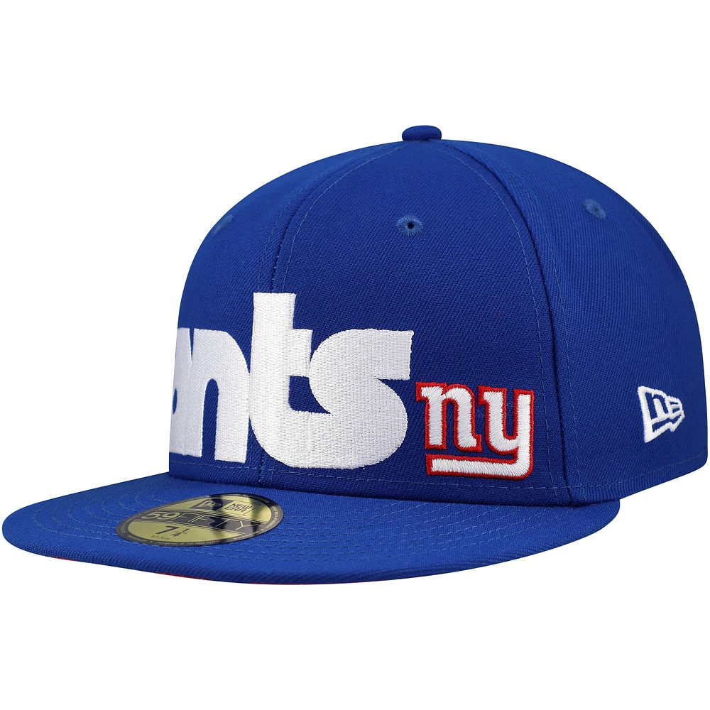 Men's New Era Royal York Giants Checkered Undervisor 59FIFTY Fitted Hat