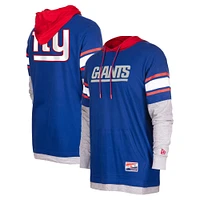 Men's New Era Royal York Giants Current Day Long Sleeve Hoodie T-Shirt