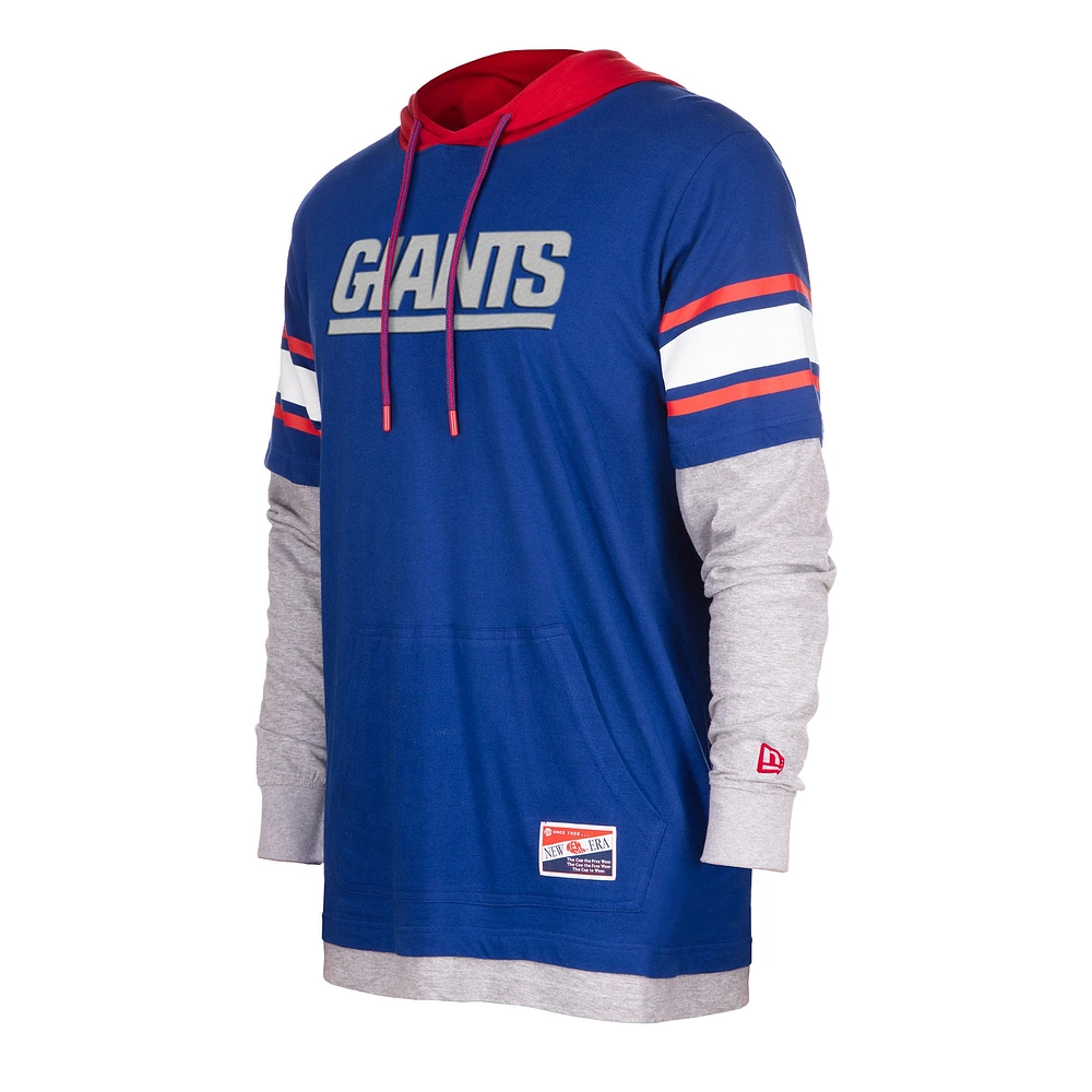 T-shirt à capuche manches longues New Era Royal York Giants Current Day pour homme