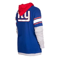 Men's New Era Royal York Giants Current Day Long Sleeve Hoodie T-Shirt