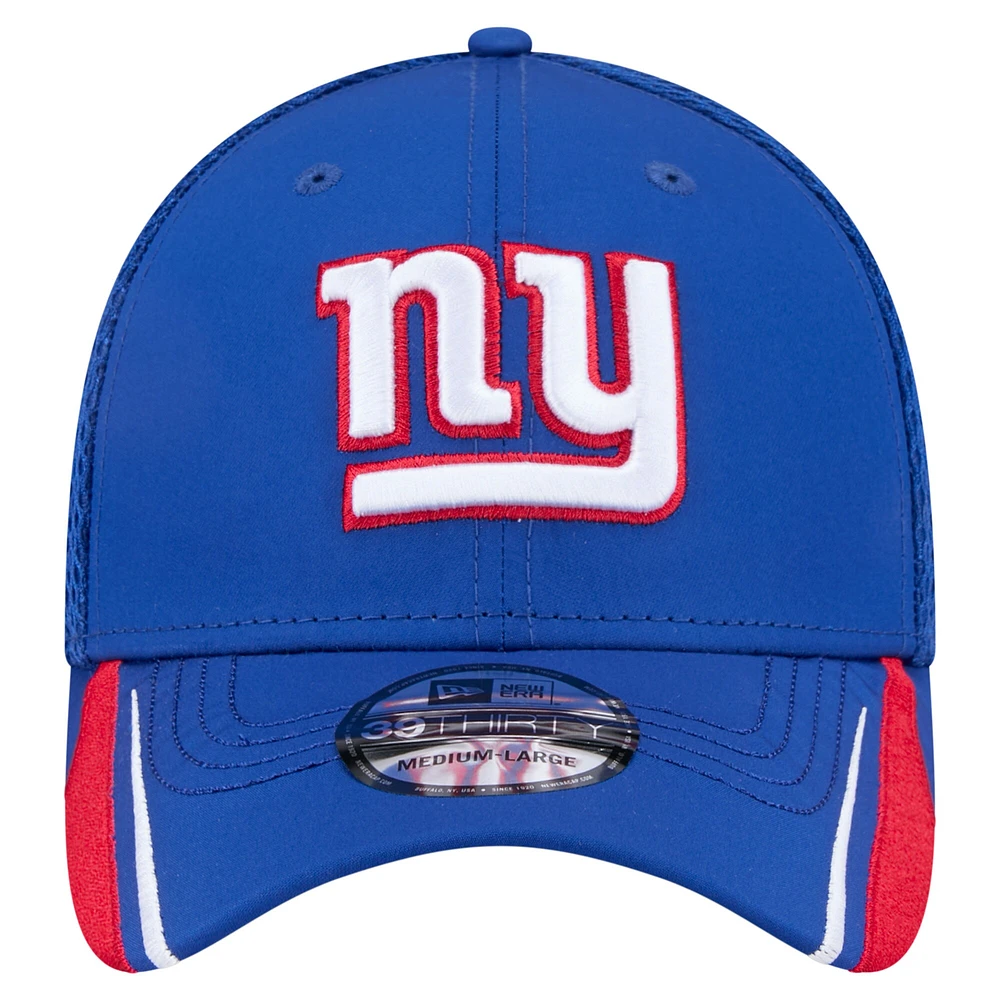 Casquette New Era Royal York Giants Game Day Linear 39THIRTY Flex pour homme