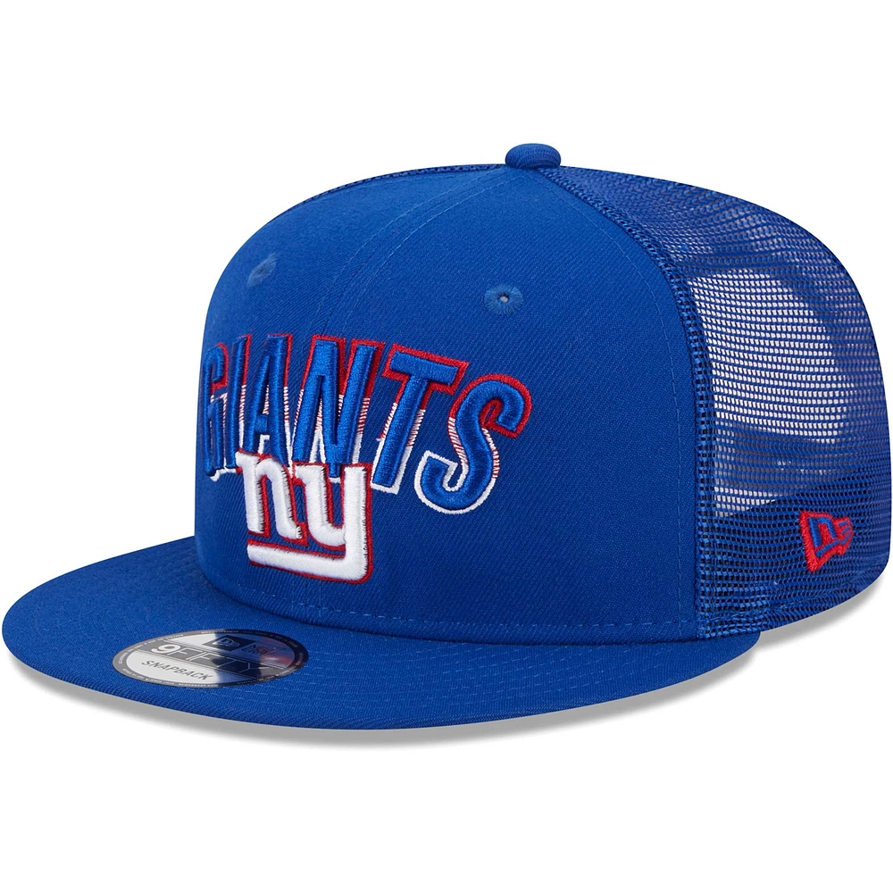 Casquette New Era Royal New York Giants Grade Trucker 9FIFTY Snapback pour homme