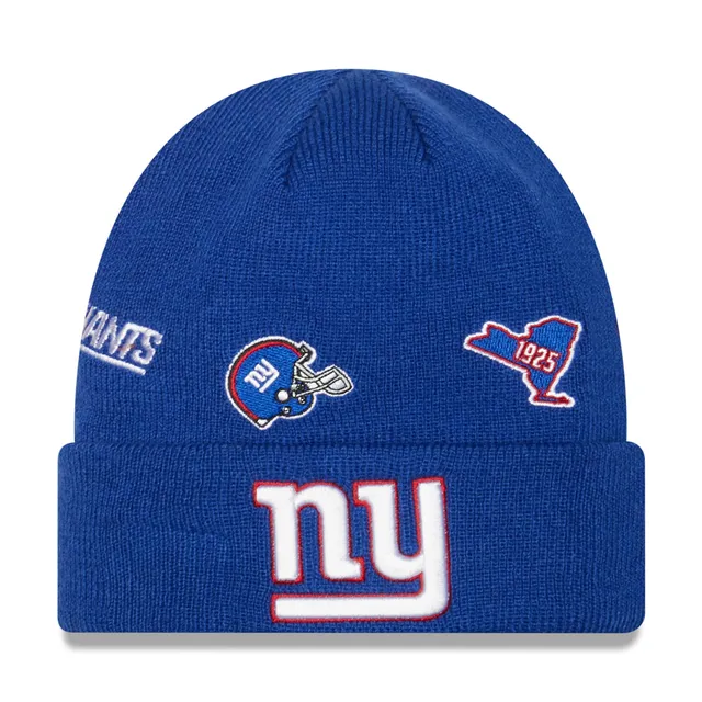 New York Giants New Era Repeat Cuffed Knit Hat with Pom - Royal