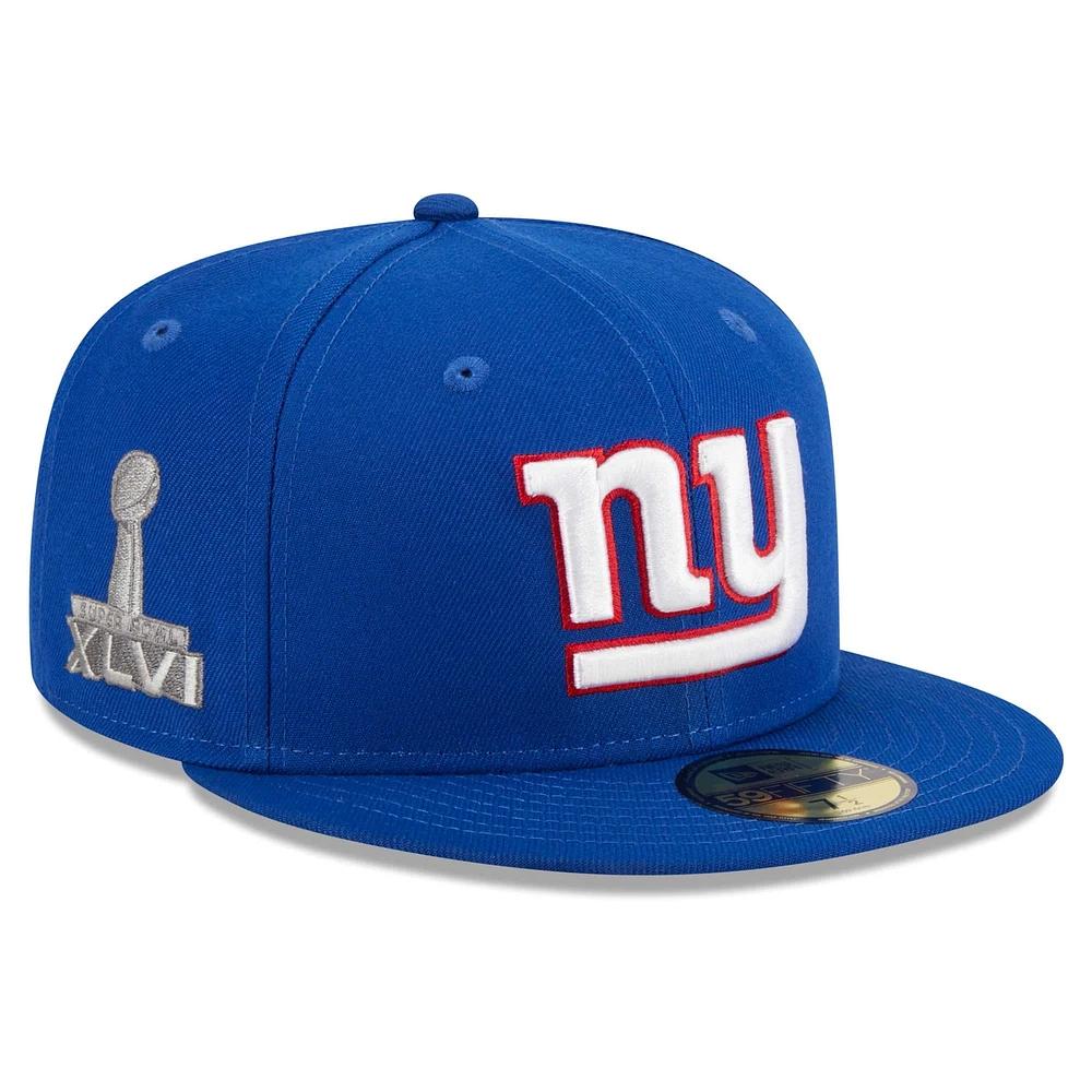 Casquette ajustée 59FIFTY Royal New York Giants Main Patch pour homme Era