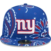 Casquette ajustée 59FIFTY Royal New York Giants Paisley pour hommes Era