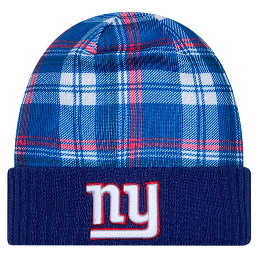 Bonnet en tricot à revers New Era Royal New York Giants Sideline Statement pour homme