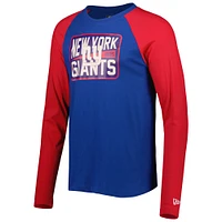 Men's New Era Royal York Giants Throwback Raglan Long Sleeve T-Shirt