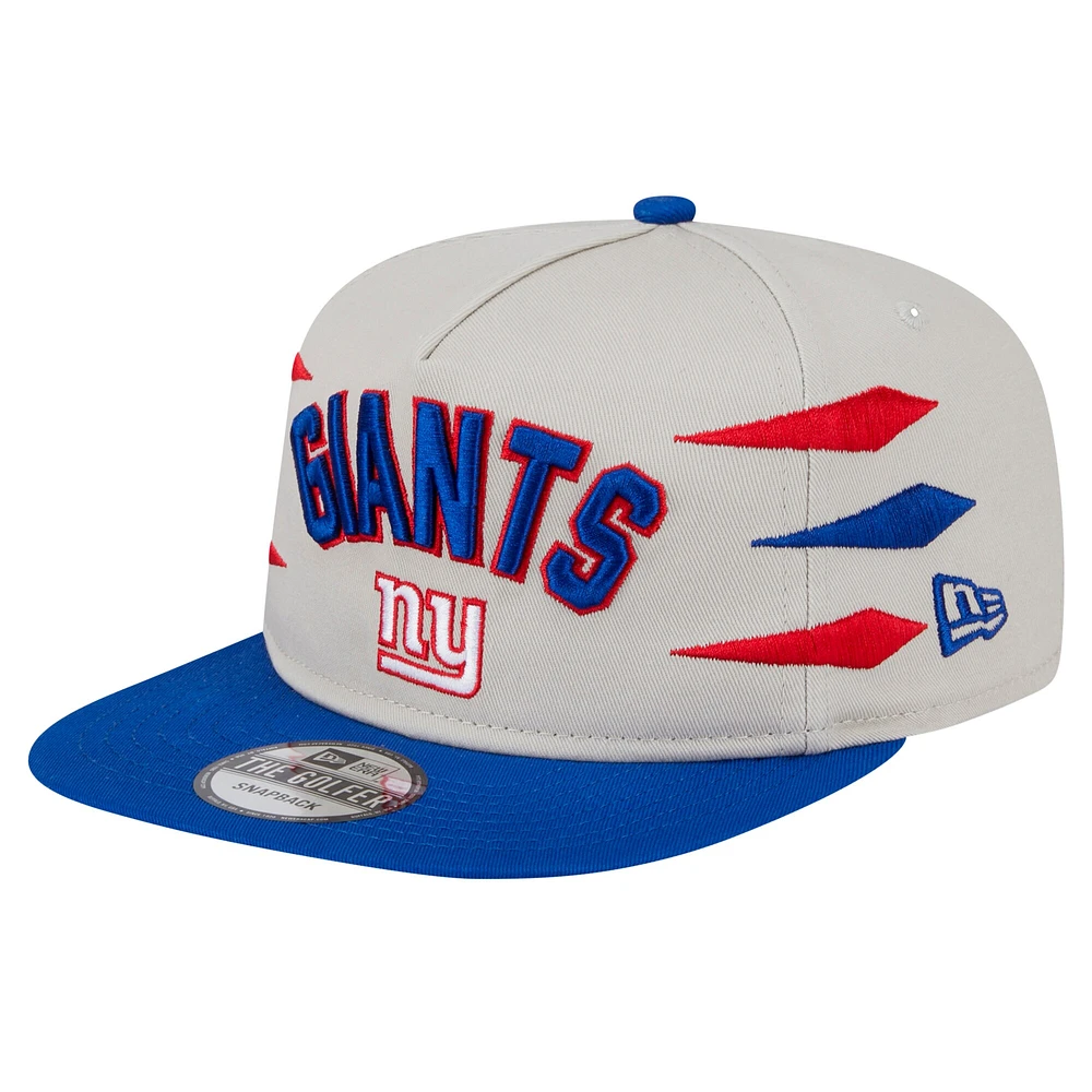 Casquette de golf athlétique à visière snapback New Era Stone/Royal New York Giants pour homme