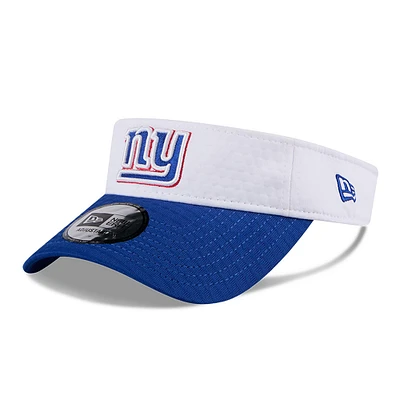 Men's New Era White/Royal New York Giants 2024 NFL Training Camp Adjustable Visor