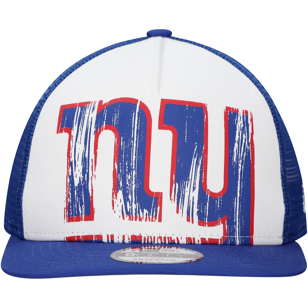 Casquette à visière plate New Era New York Giants blanche/bleue pour homme