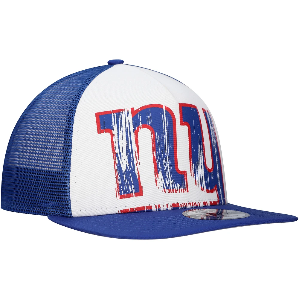 Casquette à visière plate New Era New York Giants blanche/bleue pour homme