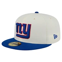 Casquette ajustée New Era 59FIFTY pour homme, blanc/bleu roi, des York Giants