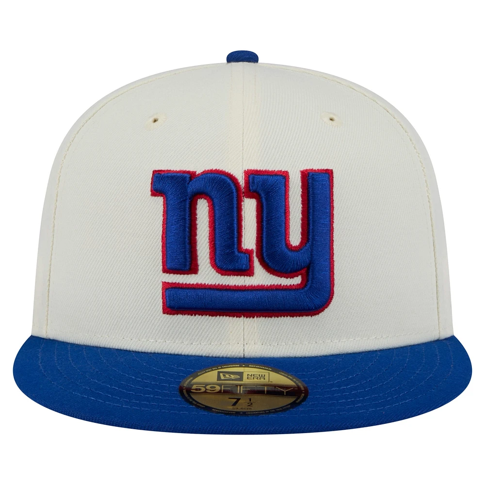 Casquette ajustée New Era 59FIFTY pour homme, blanc/bleu roi, des York Giants