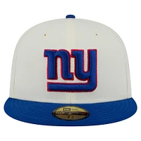 Casquette ajustée New Era 59FIFTY pour homme, blanc/bleu roi, des York Giants