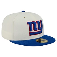 Casquette ajustée New Era 59FIFTY pour homme, blanc/bleu roi, des York Giants