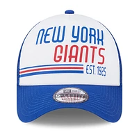 Casquette réglable 9FORTY Stacked A-Frame Trucker 9FORTY New Era pour hommes, blanc/royal, New York Giants