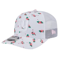Men's New Era White New York Giants Adventure Flamingo Pattern 9SEVENTY Stretch-Snap Hat