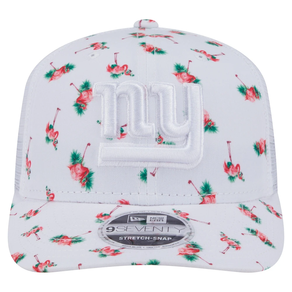 Men's New Era White New York Giants Adventure Flamingo Pattern 9SEVENTY Stretch-Snap Hat