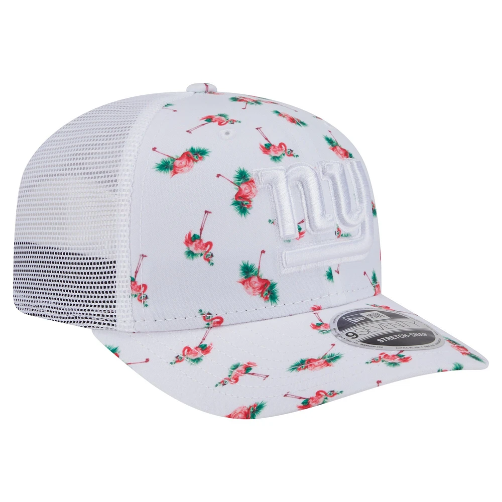 Men's New Era White New York Giants Adventure Flamingo Pattern 9SEVENTY Stretch-Snap Hat