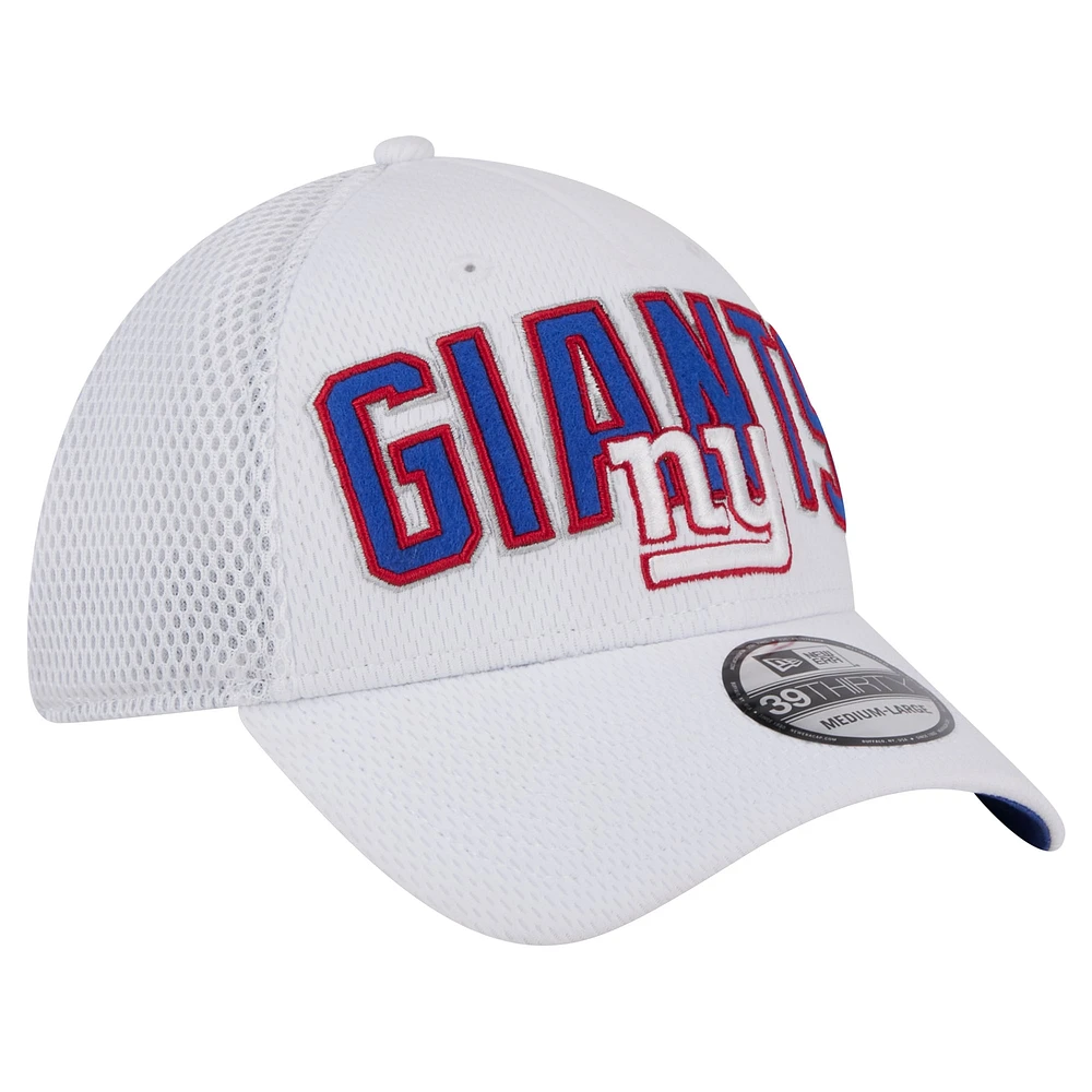 Casquette flexible 39THIRTY New Era pour hommes, York Giants Breakers, blanche