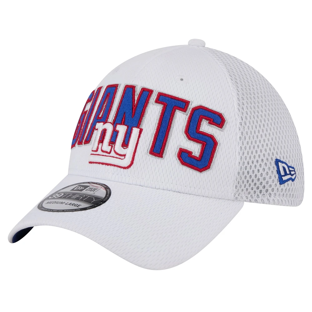 Casquette flexible 39THIRTY New Era pour hommes, York Giants Breakers, blanche