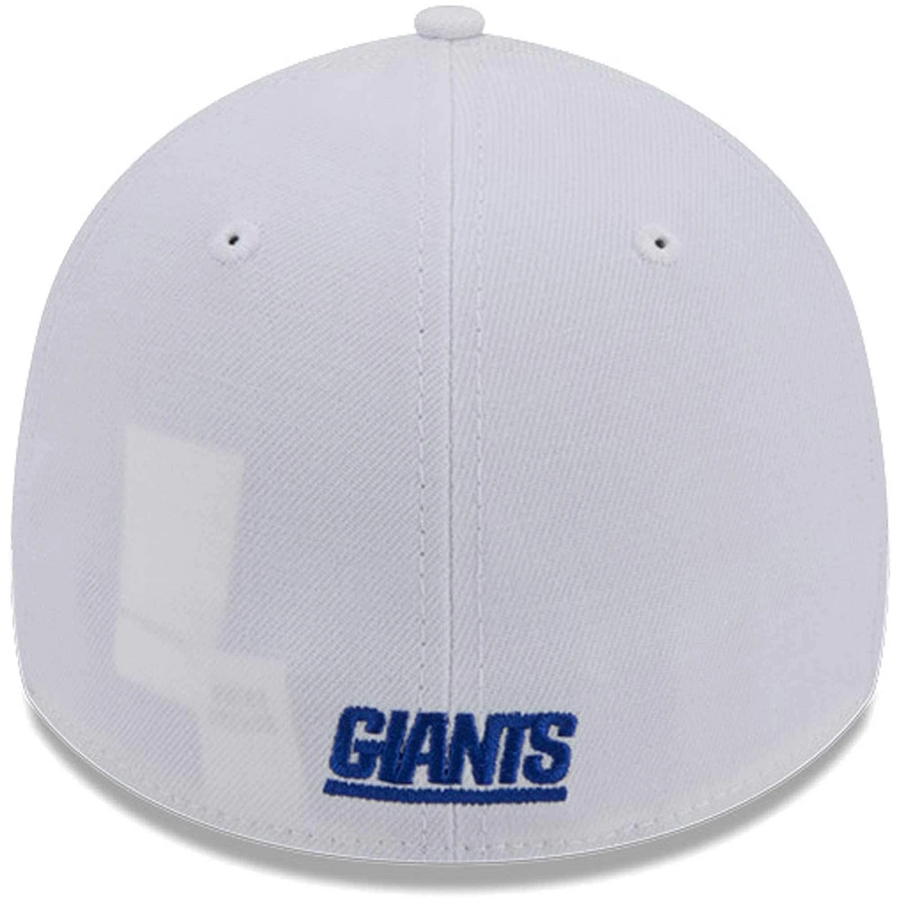 Men's New Era White York Giants Main 39THIRTY Flex Hat