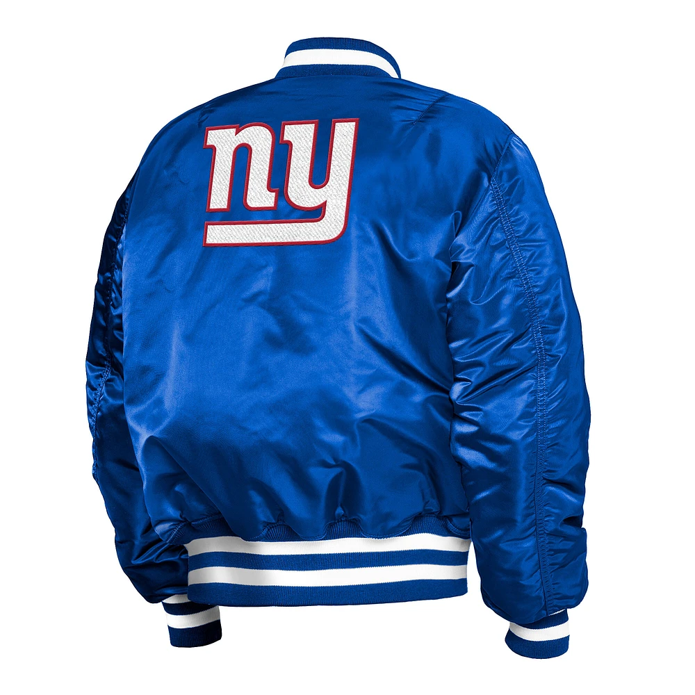 Men's New Era x Alpha Industries Royal York Giants Reversible Full-Zip Bomber Jacket