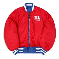 Men's New Era x Alpha Industries Royal York Giants Reversible Full-Zip Bomber Jacket