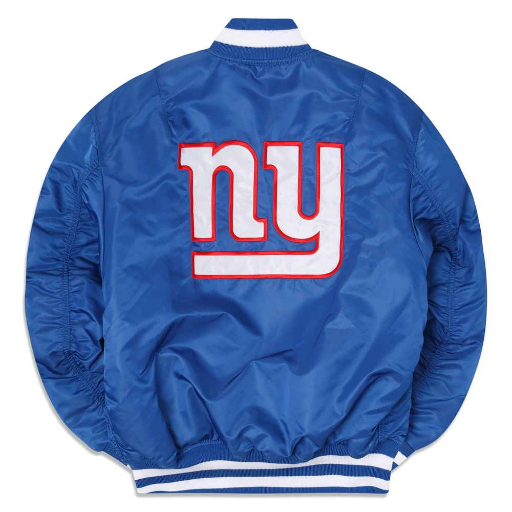 Men's New Era x Alpha Industries Royal York Giants Reversible Full-Zip Bomber Jacket