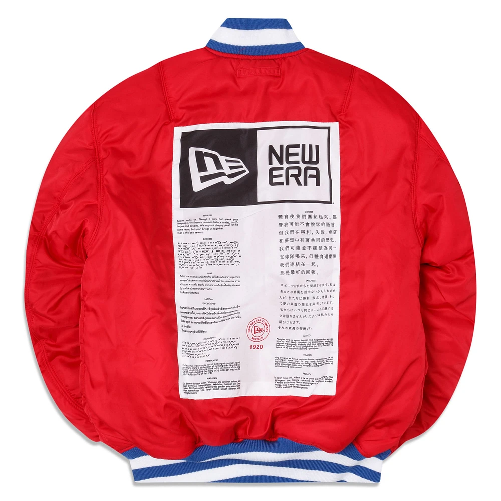 Men's New Era x Alpha Industries Royal York Giants Reversible Full-Zip Bomber Jacket