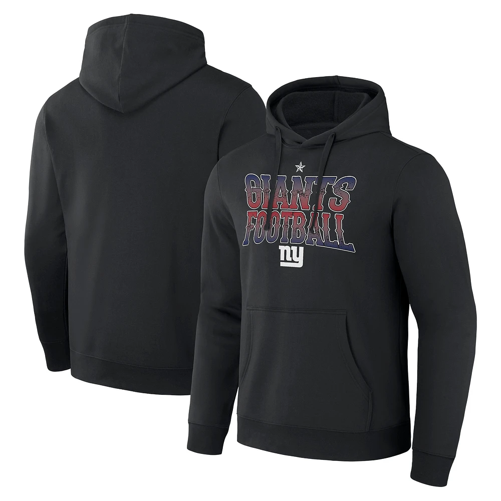 Sweat à capuche noir New York Giants Rock N' Football pour homme de la collection NFL x Darius Rucker par Fanatics