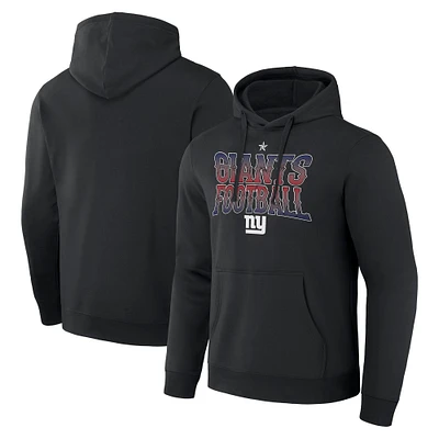 Men's NFL x Darius Rucker Collection by Fanatics  Black New York Giants Rock N' Football Pullover Hoodie