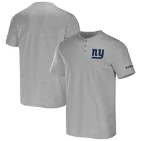 Collection NFL x Darius Rucker par Fanatics T-shirt gris chiné New York Giants Henley pour homme