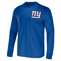 Collection NFL x Darius Rucker pour homme par Fanatics Royal New York Giants Team T-shirt à manches longues avec poche