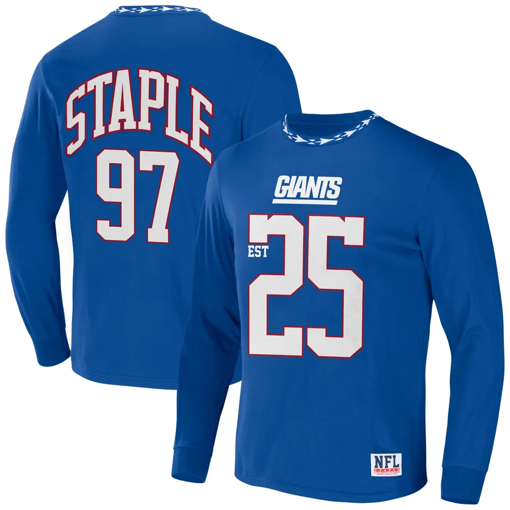 T-shirt à manches longues NFL x Staple Blue pour homme New York Giants Core Team