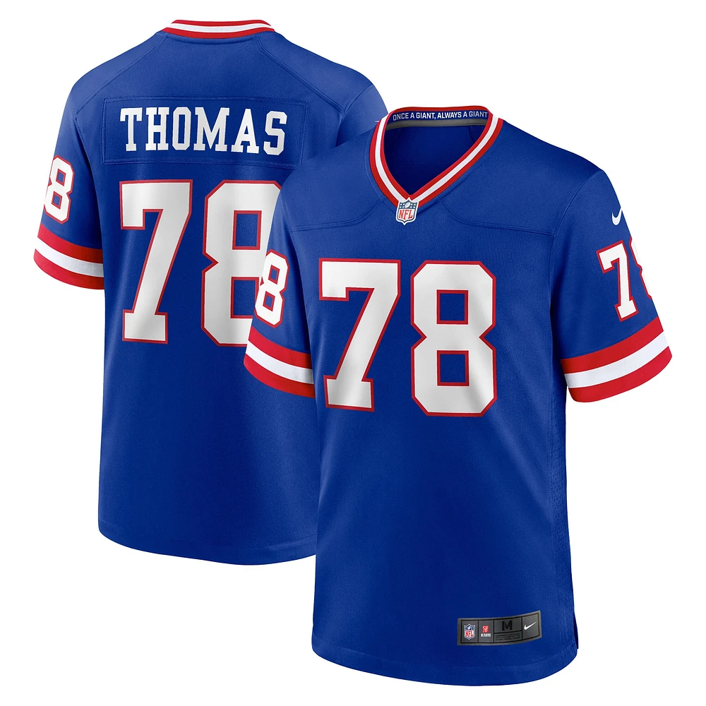 Maillot Nike Andrew Thomas Royal pour homme des New York Giants, match alternatif