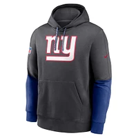 Men's Nike Anthracite New York Giants 2024 Sideline Club Pullover Hoodie