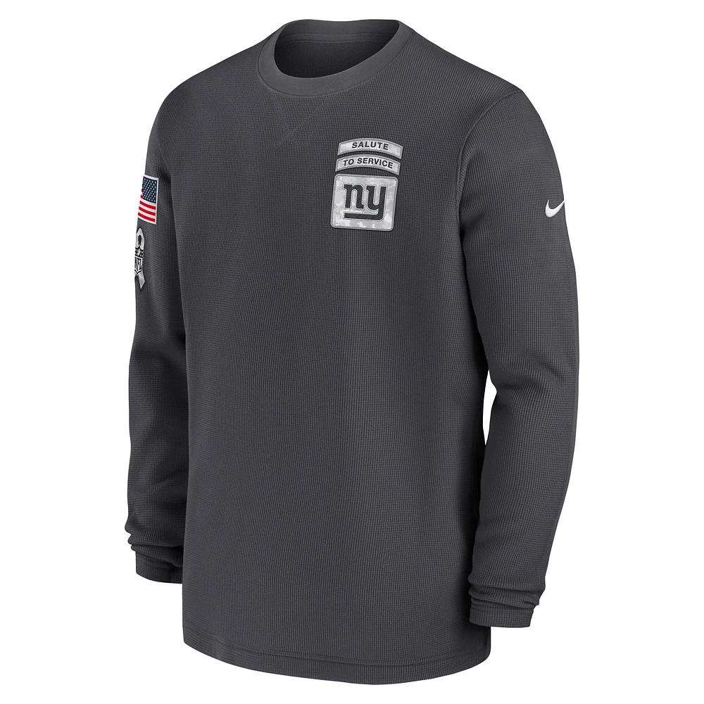 Men's Nike Anthracite New York Giants Salute To Service Edge Lockup Long Sleeve T-Shirt