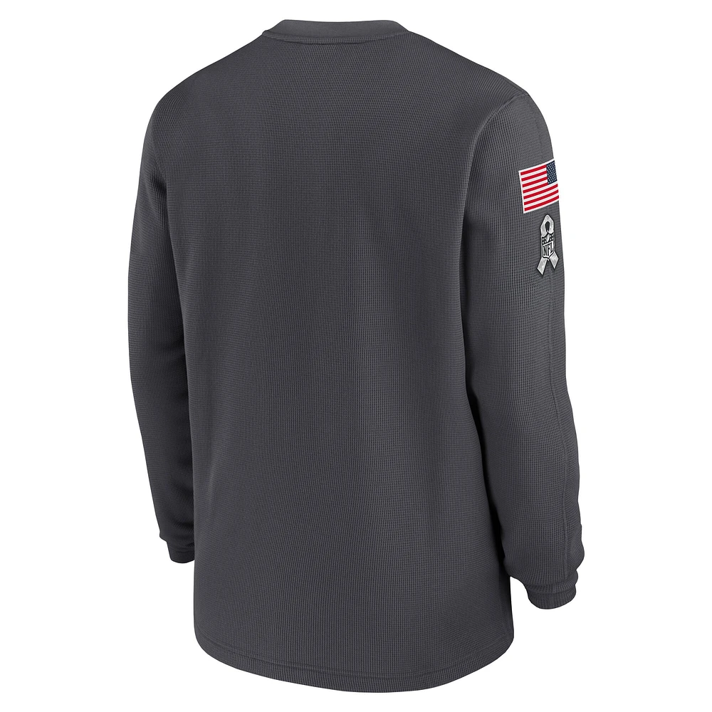 Men's Nike Anthracite New York Giants Salute To Service Edge Lockup Long Sleeve T-Shirt