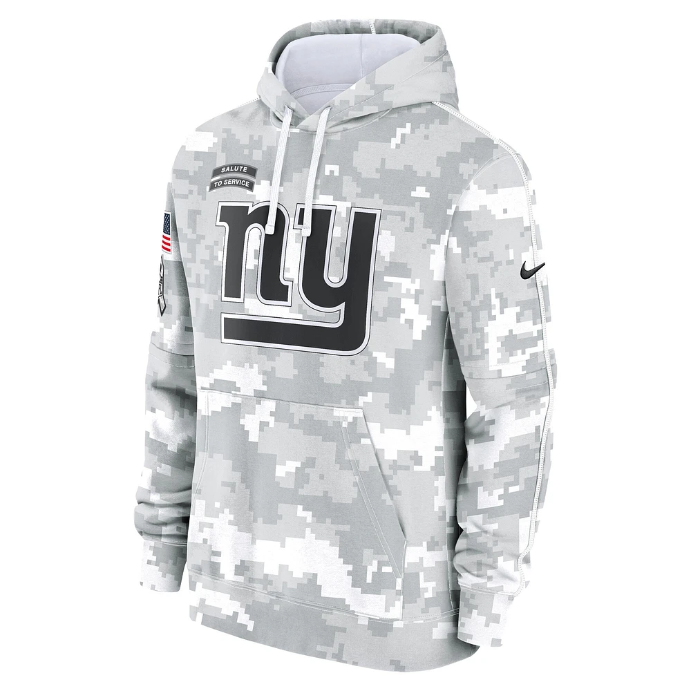 Men's Nike Arctic Camo New York Giants 2024 Salute to Service Club Fleece Pullover Hoodie