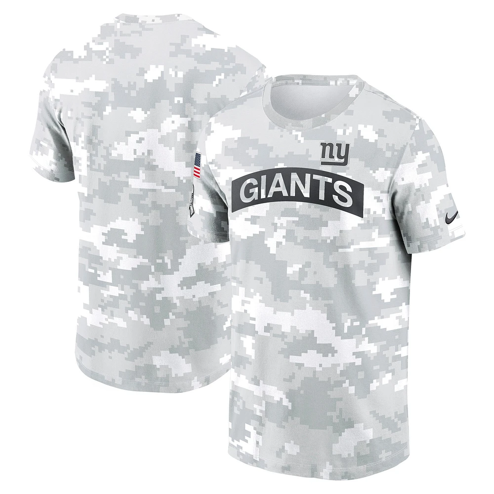 T-shirt Nike Arctic Camo New York Giants 2024 Salute To Service Performance pour homme