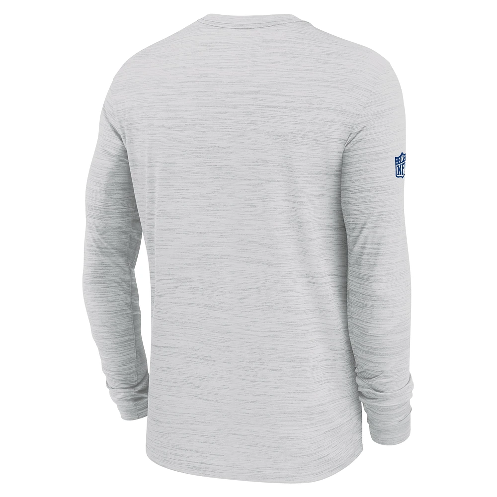 Men's Nike Ash New York Giants Sideline Velocity Performance Long Sleeve T-Shirt