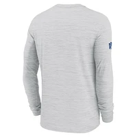 Men's Nike Ash New York Giants Sideline Velocity Performance Long Sleeve T-Shirt